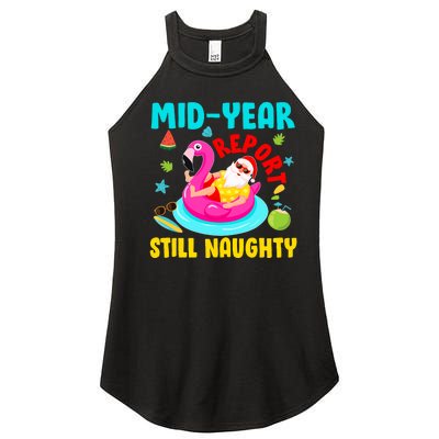 Mid Year Report Still Naughty Christmas In July Santa Women’s Perfect Tri Rocker Tank