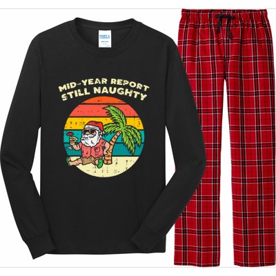 Mid Year Report Still Naughty Santa Beach Christmas In July Long Sleeve Pajama Set