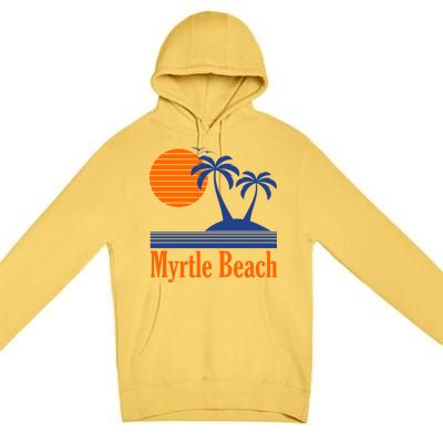 Myrtle Beach Summer Palm Tree Premium Pullover Hoodie