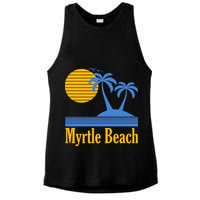 Myrtle Beach Summer Palm Tree Ladies PosiCharge Tri-Blend Wicking Tank