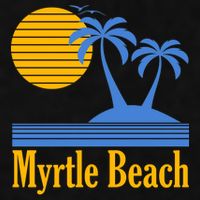 Myrtle Beach Summer Palm Tree Ladies PosiCharge Tri-Blend Wicking Tank