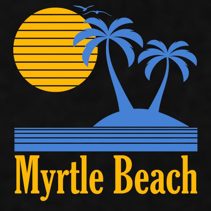 Myrtle Beach Summer Palm Tree Ladies PosiCharge Tri-Blend Wicking Tank