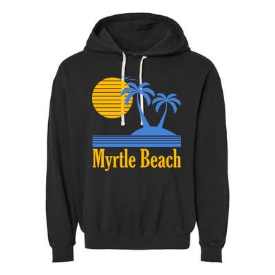 Myrtle Beach Summer Palm Tree Garment-Dyed Fleece Hoodie