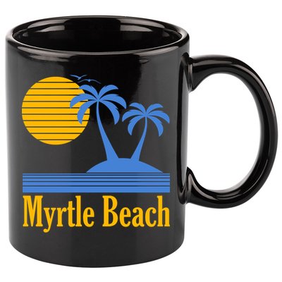 Myrtle Beach Summer Palm Tree 11oz C Handle Ceramic Mug