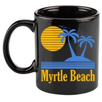 Myrtle Beach Summer Palm Tree 11oz C Handle Ceramic Mug