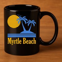 Myrtle Beach Summer Palm Tree 11oz C Handle Ceramic Mug