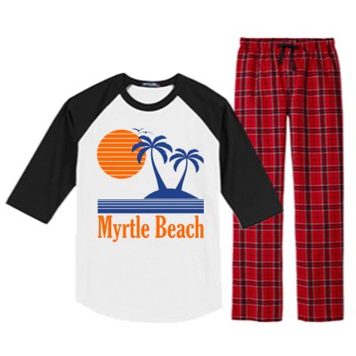 Myrtle Beach Summer Palm Tree Raglan Sleeve Pajama Set