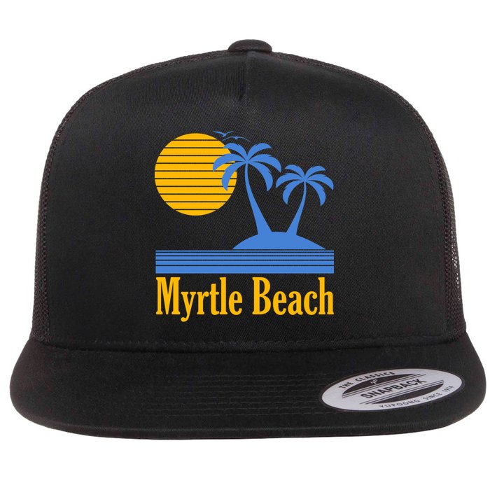 Myrtle Beach Summer Palm Tree Flatbill Hat