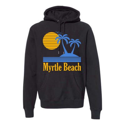 Myrtle Beach Summer Palm Tree Premium Hoodie