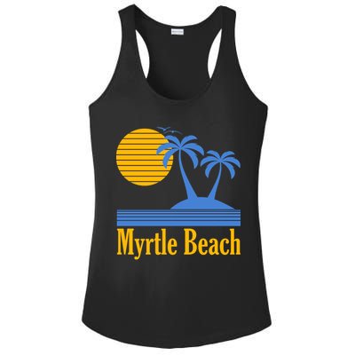 Myrtle Beach Summer Palm Tree Ladies PosiCharge Competitor Racerback Tank