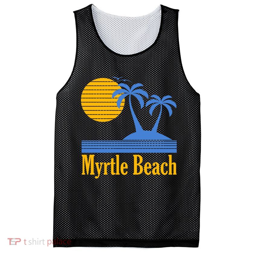 Myrtle Beach Summer Palm Tree Mesh Reversible Basketball Jersey Tank