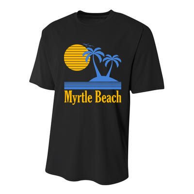 Myrtle Beach Summer Palm Tree Youth Performance Sprint T-Shirt