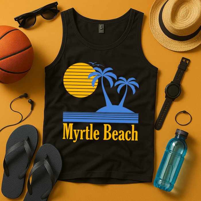 Myrtle Beach Summer Palm Tree Tank Top