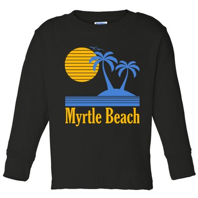 Myrtle Beach Summer Palm Tree Toddler Long Sleeve Shirt