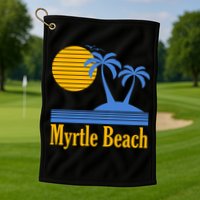 Myrtle Beach Summer Palm Tree Golf Towel