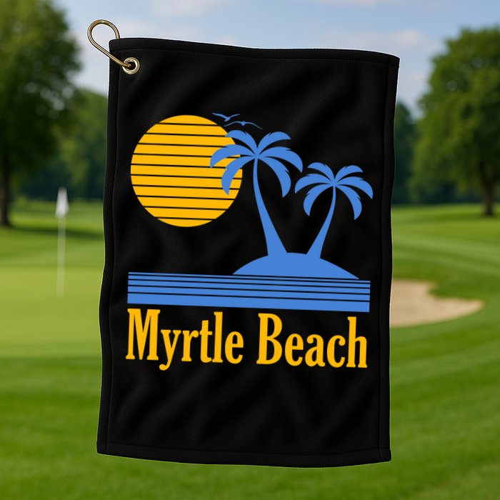 Myrtle Beach Summer Palm Tree Golf Towel