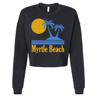 Myrtle Beach Summer Palm Tree Cropped Pullover Crew