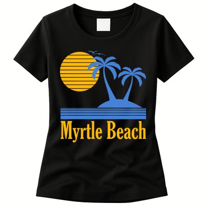 Myrtle Beach Summer Palm Tree Womens T-Shirt