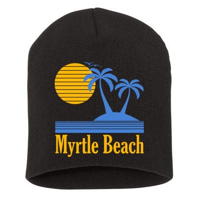 Myrtle Beach Summer Palm Tree Short Acrylic Beanie