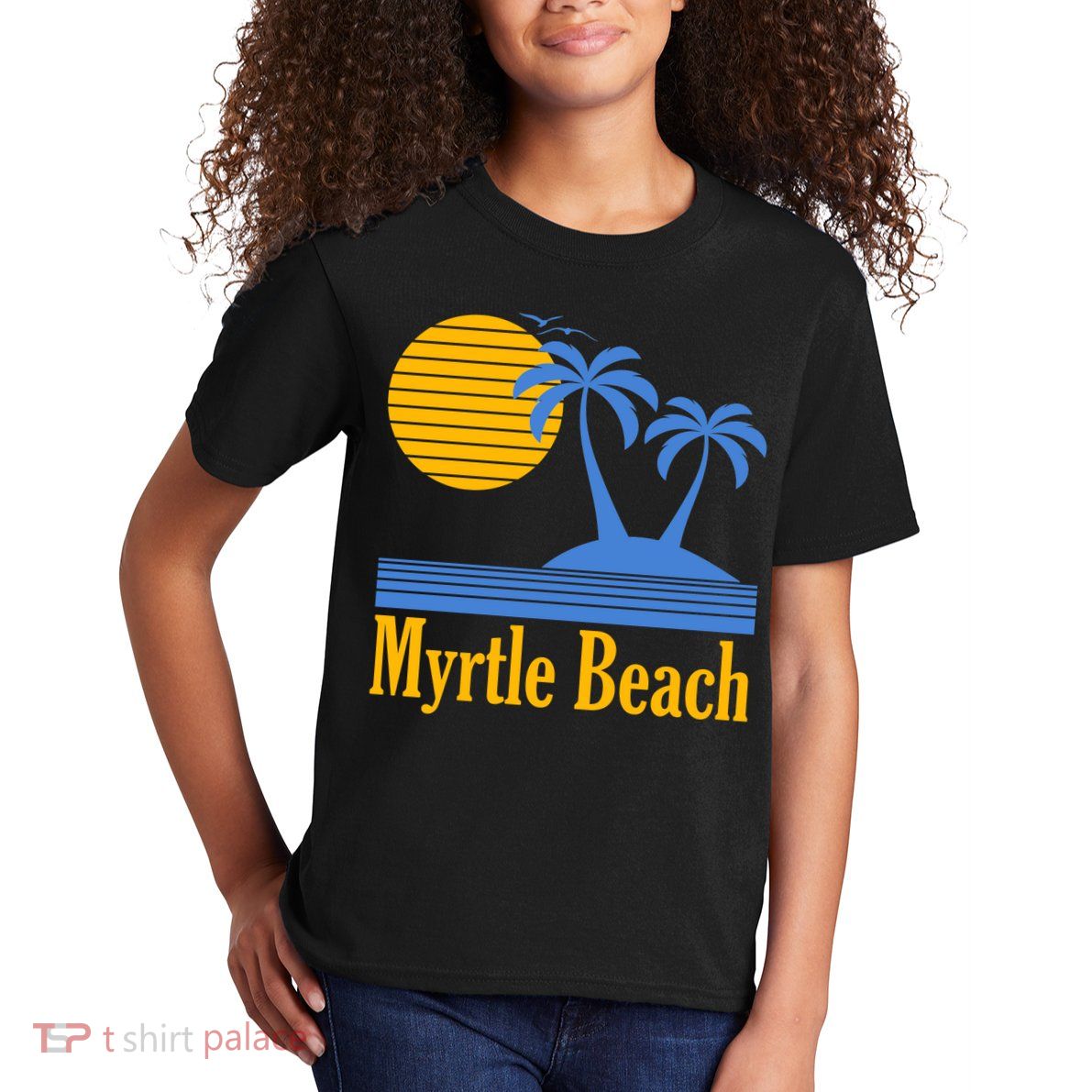 Myrtle Beach Summer Palm Tree Kids T-Shirt