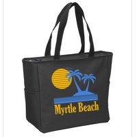 Myrtle Beach Summer Palm Tree Zip Tote Bag