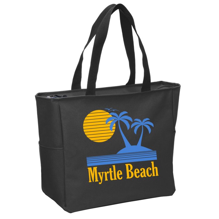 Myrtle Beach Summer Palm Tree Zip Tote Bag