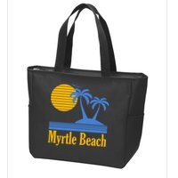 Myrtle Beach Summer Palm Tree Zip Tote Bag