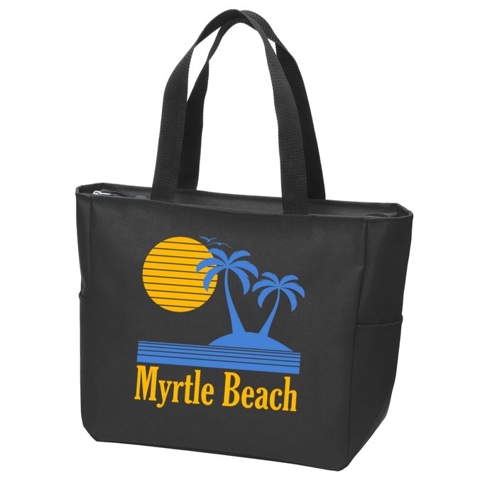 Myrtle Beach Summer Palm Tree Zip Tote Bag