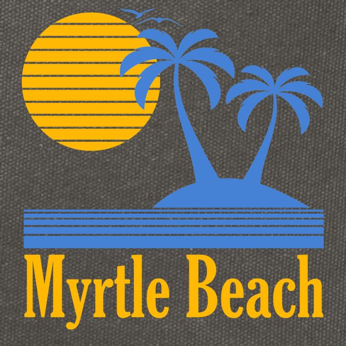 Myrtle Beach Summer Palm Tree Cotton Canvas Backpack