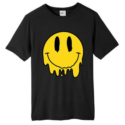 Melting Yellow Smile Funny Smiling Melted Dripping Face Cute Tall Fusion ChromaSoft Performance T-Shirt