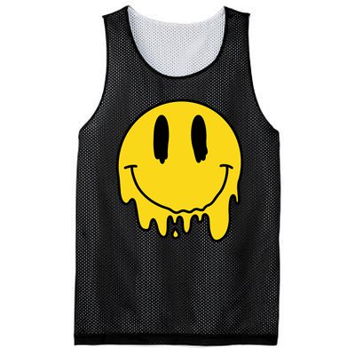 Melting Yellow Smile Funny Smiling Melted Dripping Face Cute Mesh Reversible Basketball Jersey Tank