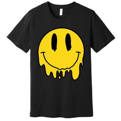 Melting Yellow Smile Funny Smiling Melted Dripping Face Cute Premium T-Shirt