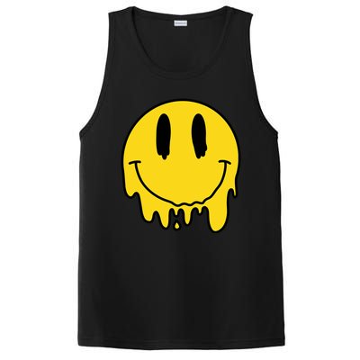 Melting Yellow Smile Funny Smiling Melted Dripping Face Cute PosiCharge Competitor Tank