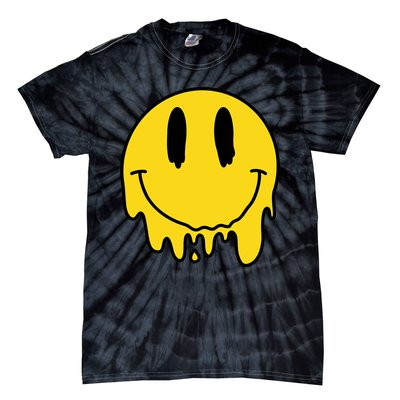 Melting Yellow Smile Funny Smiling Melted Dripping Face Cute Tie-Dye T-Shirt