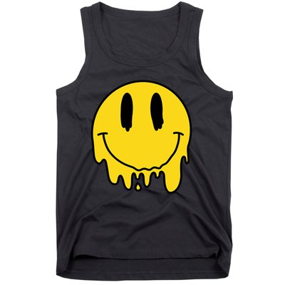 Melting Yellow Smile Funny Smiling Melted Dripping Face Cute Tank Top