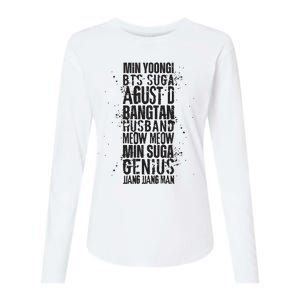 Min Yoongi Suga Agust D Nicknames Womens Cotton Relaxed Long Sleeve T-Shirt