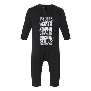 Min Yoongi Suga Agust D Nicknames Yoongi Infant Fleece One Piece