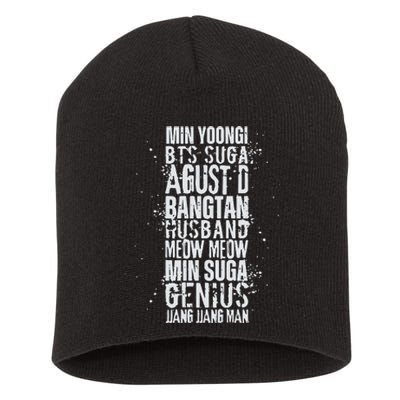 Min Yoongi Suga Agust D Nicknames Yoongi Short Acrylic Beanie