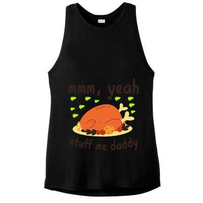 Mmm Yeah Stuff Me Daddy Thanksgiving Turkey Ladies PosiCharge Tri-Blend Wicking Tank