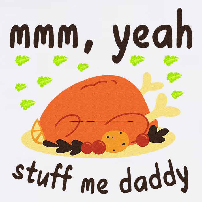 Mmm Yeah Stuff Me Daddy Thanksgiving Turkey Short Acrylic Beanie