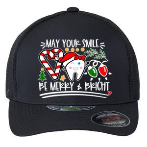 May Your Smile Be Merry Bright Christmas Holiday Season Flexfit Unipanel Trucker Cap