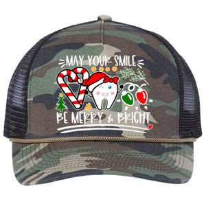 May Your Smile Be Merry Bright Christmas Holiday Season Retro Rope Trucker Hat Cap