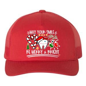 May Your Smile Be Merry Bright Christmas Holiday Season Yupoong Adult 5-Panel Trucker Hat