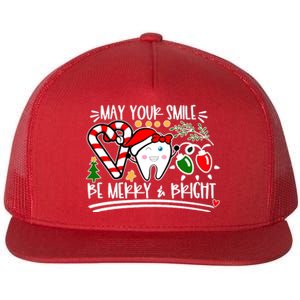 May Your Smile Be Merry Bright Christmas Holiday Season Flat Bill Trucker Hat