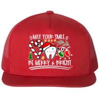 May Your Smile Be Merry Bright Christmas Holiday Season Flat Bill Trucker Hat