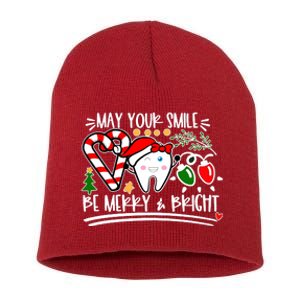 May Your Smile Be Merry Bright Christmas Holiday Season Short Acrylic Beanie