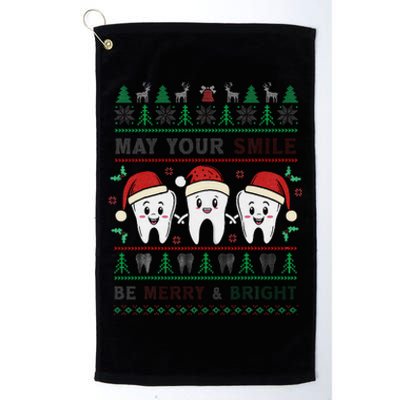 May Your Smile Be Merry And Bright Dental Dentist Merry Xmas Platinum Collection Golf Towel