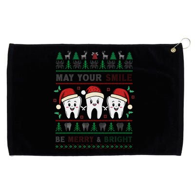 May Your Smile Be Merry And Bright Dental Dentist Merry Xmas Grommeted Golf Towel