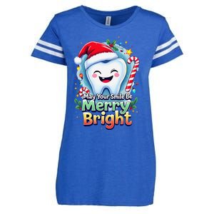 May Your Smile Be Merry And Bright Dental Dentist Merry Xmas Enza Ladies Jersey Football T-Shirt