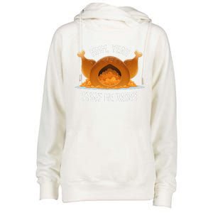 Mmm Yeah Stuff Me Daddy Sexy Funny Thanksgiving Turkey Womens Funnel Neck Pullover Hood